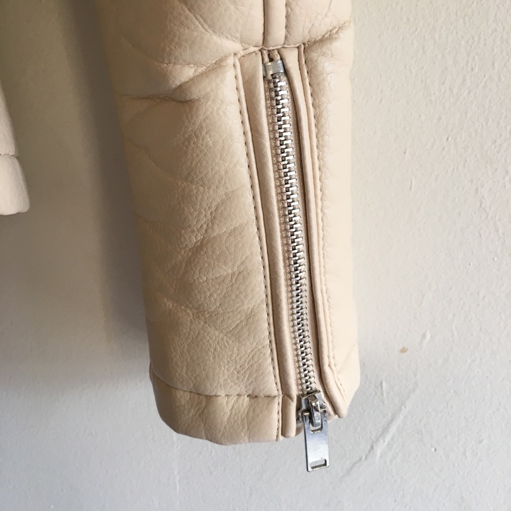 Zara Cream Faux Leather Jacket - Picture 7 of 11